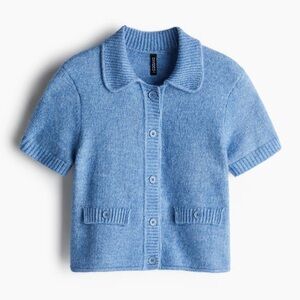 H&M Cropped Blue Knit Sweater